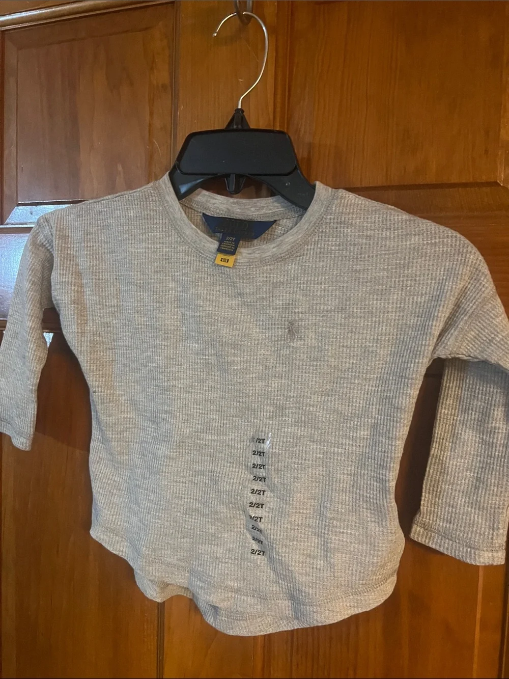 New Polo Ralph Lauren Baby Girl Thermal Long Sleeve Shirt 2/2T